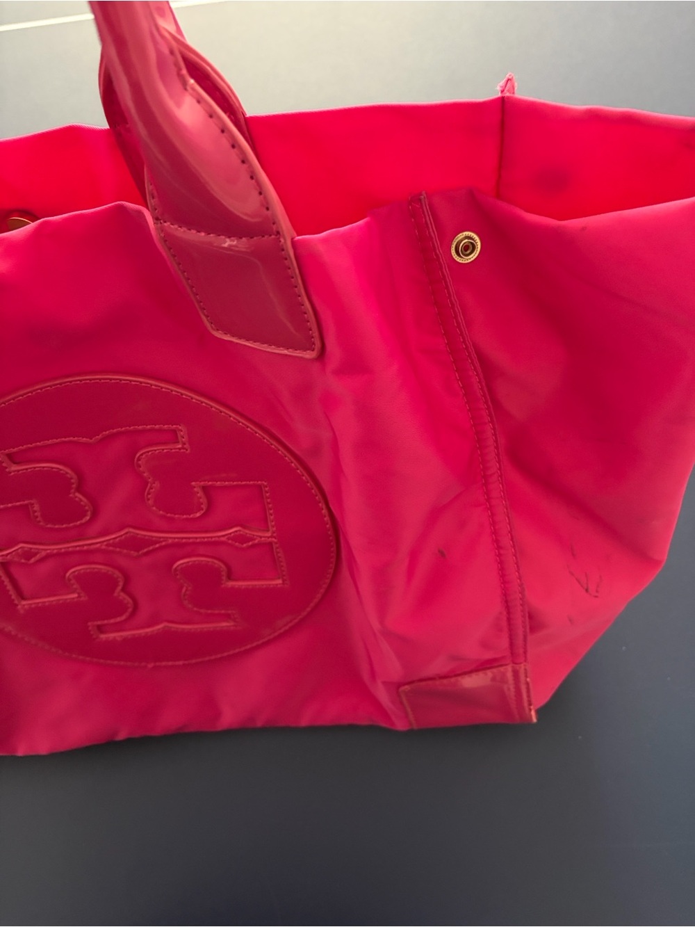 Tory Burch Hot Pink Logo Nylon Ella Large Tote - Picture 3 of 11